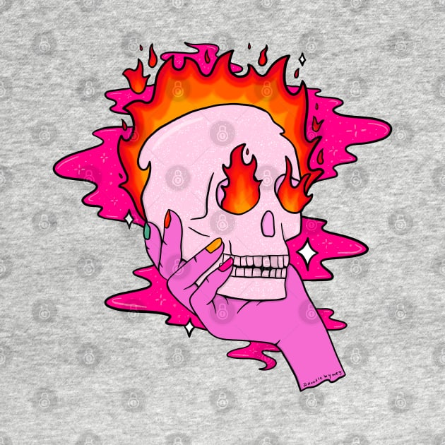 Skull on Fire by Doodle by Meg